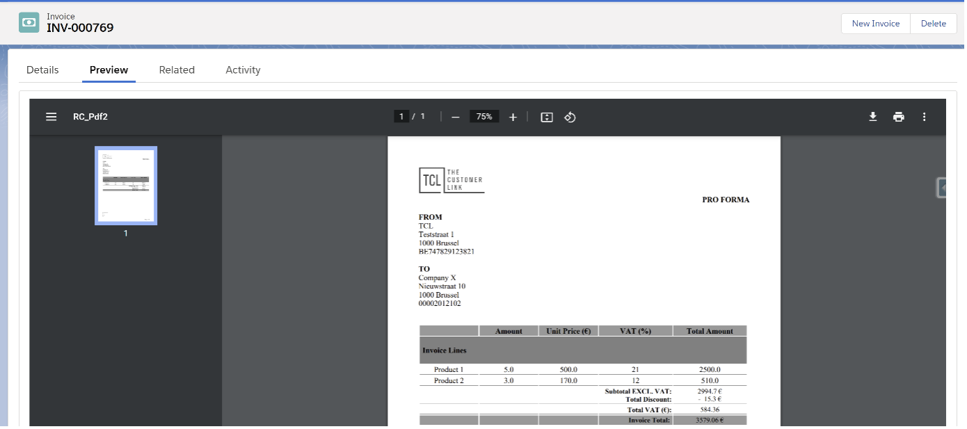 Use the preview tab of the Papaya invoicing app to check out what your invoice will look like in the basic template